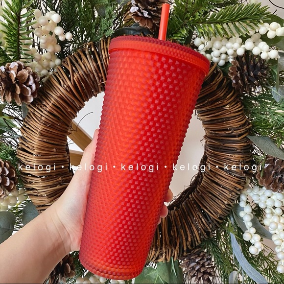 ❤️NEW❤️2021 Starbucks Matte Red Velvet Studded Cup - Picture 3 of 9
